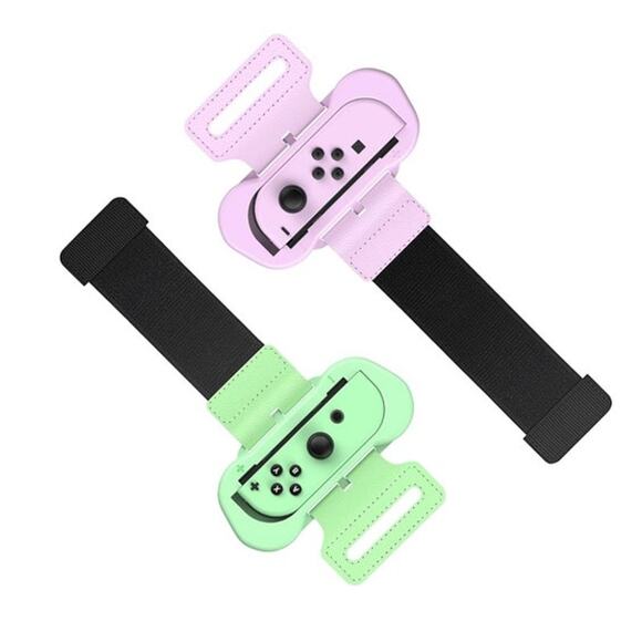 MENEEA Wrist Strap Adjustable Wrist Bands for Nintendo Switch 2 Pack Pink Green - Picture 1 of 5